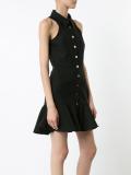 ruffled hem buttoned dress
