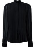 pleated panel sheer shirt