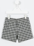 checked swim shorts