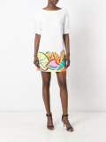 printed trim dress 