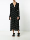 knot detail pinstripe dress