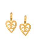 CC heart logo clip-on earrings