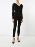 asymmetric V-neck top