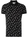 star and moon print polo shirt