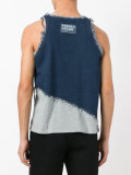 frayed denim tank
