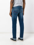 stonewashed slim-fit jeans