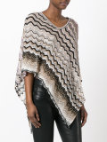zigzag knitted poncho