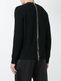 patch zipped back sweatshirt