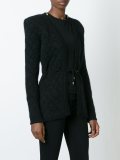 tie fastened quilted cardigan