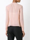 ruffled neck sheer blouse