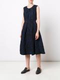 embossed roses flared dress