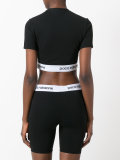 glitter-effect ribbed cropped top