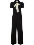 neck tie tailored jumpsuit