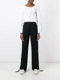 cropped ruffle sleeved top