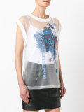 sheer logo print T-shirt