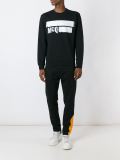 stripe logo print sweatshirt