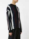 striped round neck jumper