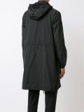 grid print midi parka