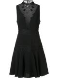sheer panel skater dress