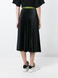 studded pleated midi skirt