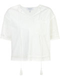macramé detail cropped T-shirt