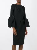 rouches sleeves midi dress