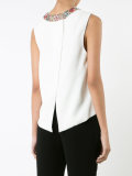 embellished collar tank top