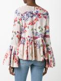 floral print ruffled blouse