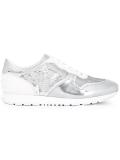 metallic lace-up sneakers