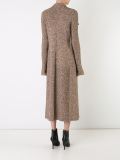 melange drape front coat