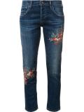 embroidered flower jeans 