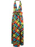 'Arco-íris' textured long dress