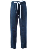 tie-waist denim joggers