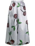 cherry print satin culottes