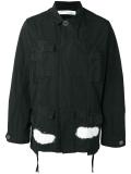 diagonal stripes cargo jacket 