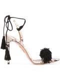 snakeskin effect stiletto sandals