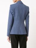 button up checked blazer