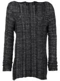 striped boat neck sweatshirt