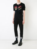 distressed print T-shirt