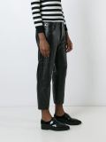 textured cropped trousers