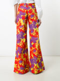 floral flared trousers