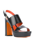 block panel platform sandals