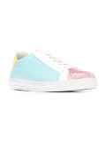 block colour lace-up sneakers