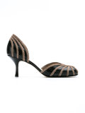 panelled kitten heel pumps