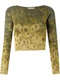 degrade cropped knit blouse