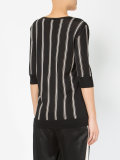 striped half sleeve top