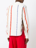 mandarin neck striped shirt