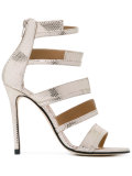 metallic strappy sandals