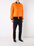ruched-sleeve bomber jacket