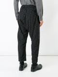 checked drop crotch trousers